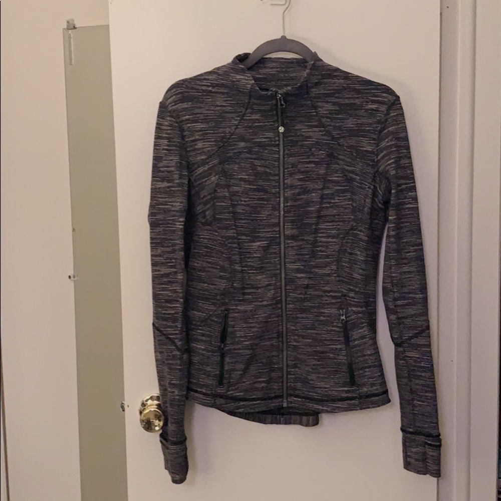 Lululemon Heathered Gray Zip Up Workout Jacket